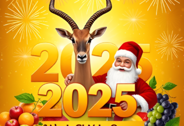 A_vibrant_New_Year_2025_celebration_featuring_a_golden_background_with_fireworks_Include_a_majestic__1175157659